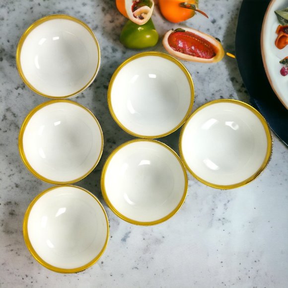 6-Petite Bavaria Footed Bowls E.A.C Fine China Gift Set Antique Collectible Ger - Picture 6 of 11